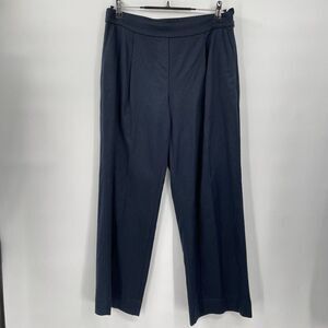 J. Jill Size 8‎ Petite Navy Blue Brushed-Twill Wide-Leg Trousers Pants